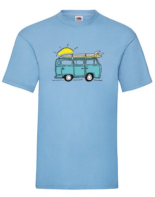 FRUIT OF THE LOOM T-shirt με στάμπα K6105 ΓΑΛΑΖΙΟ